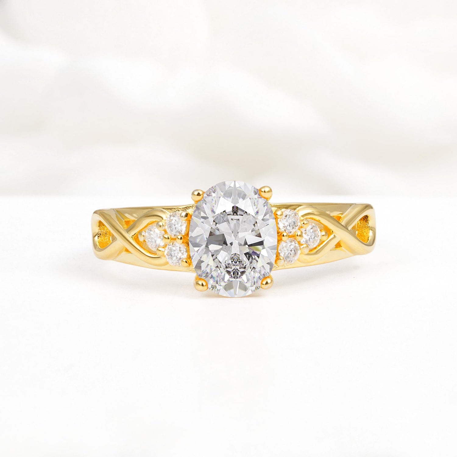 Oval Cut Moissanite Infinity Engagement Ring - Additional view