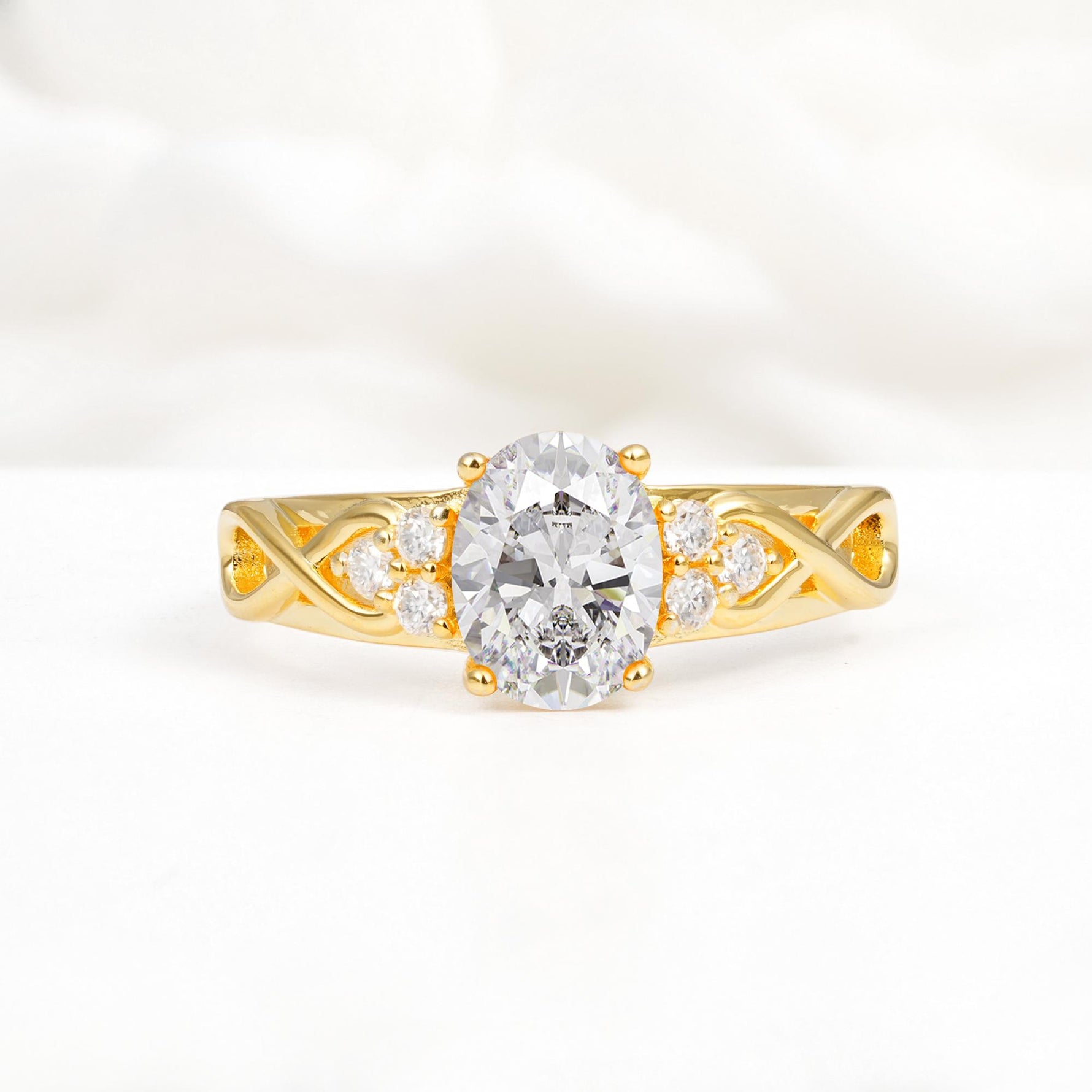 Oval Cut Moissanite Infinity Engagement Ring - Additional view