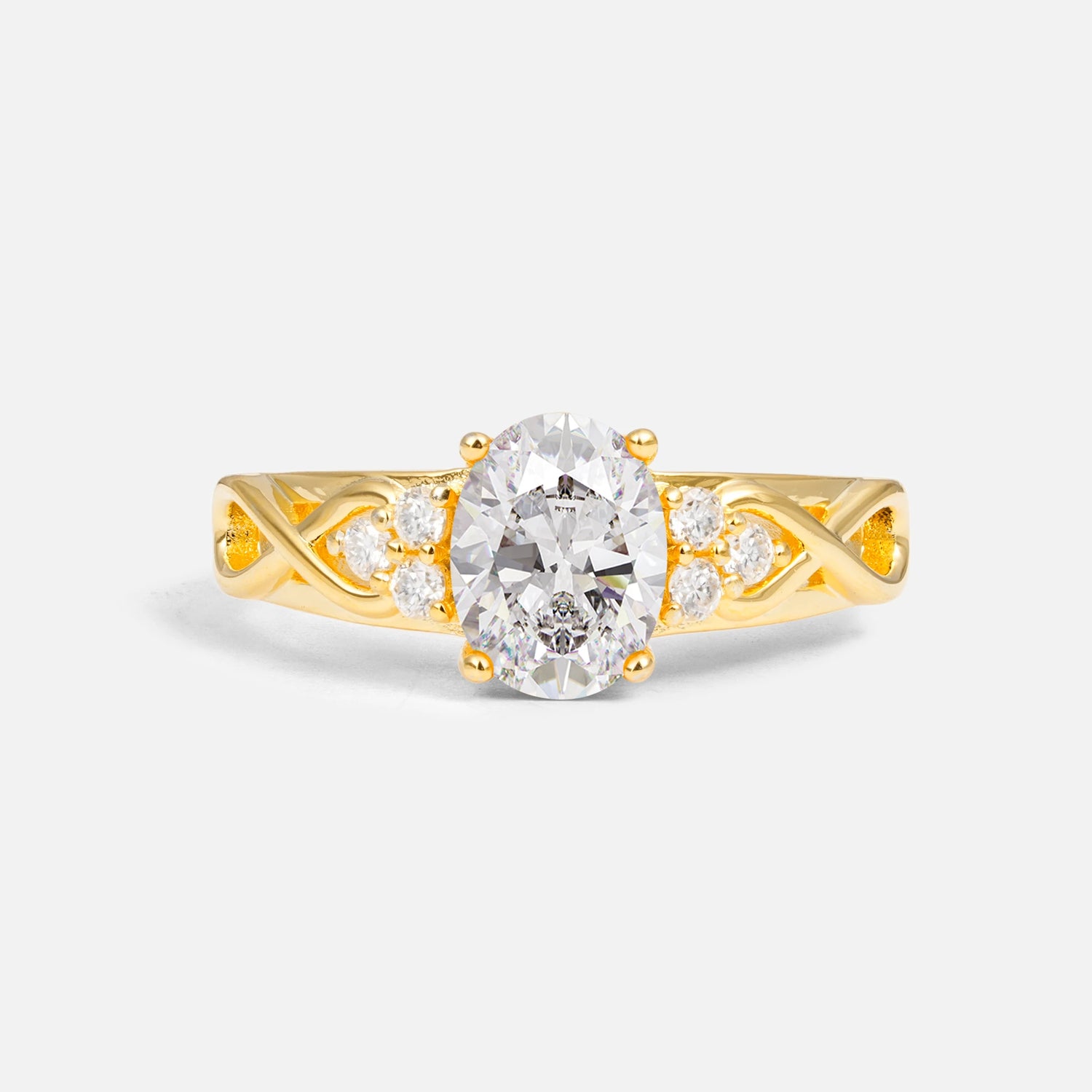 Oval Cut Moissanite Infinity Engagement Ring