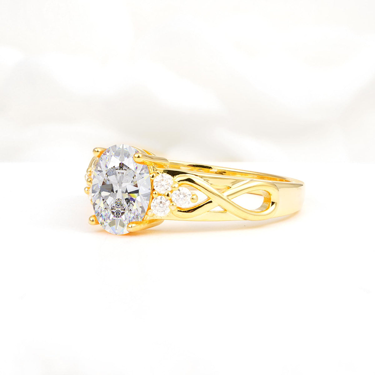 Oval Cut Moissanite Infinity Engagement Ring - Additional view