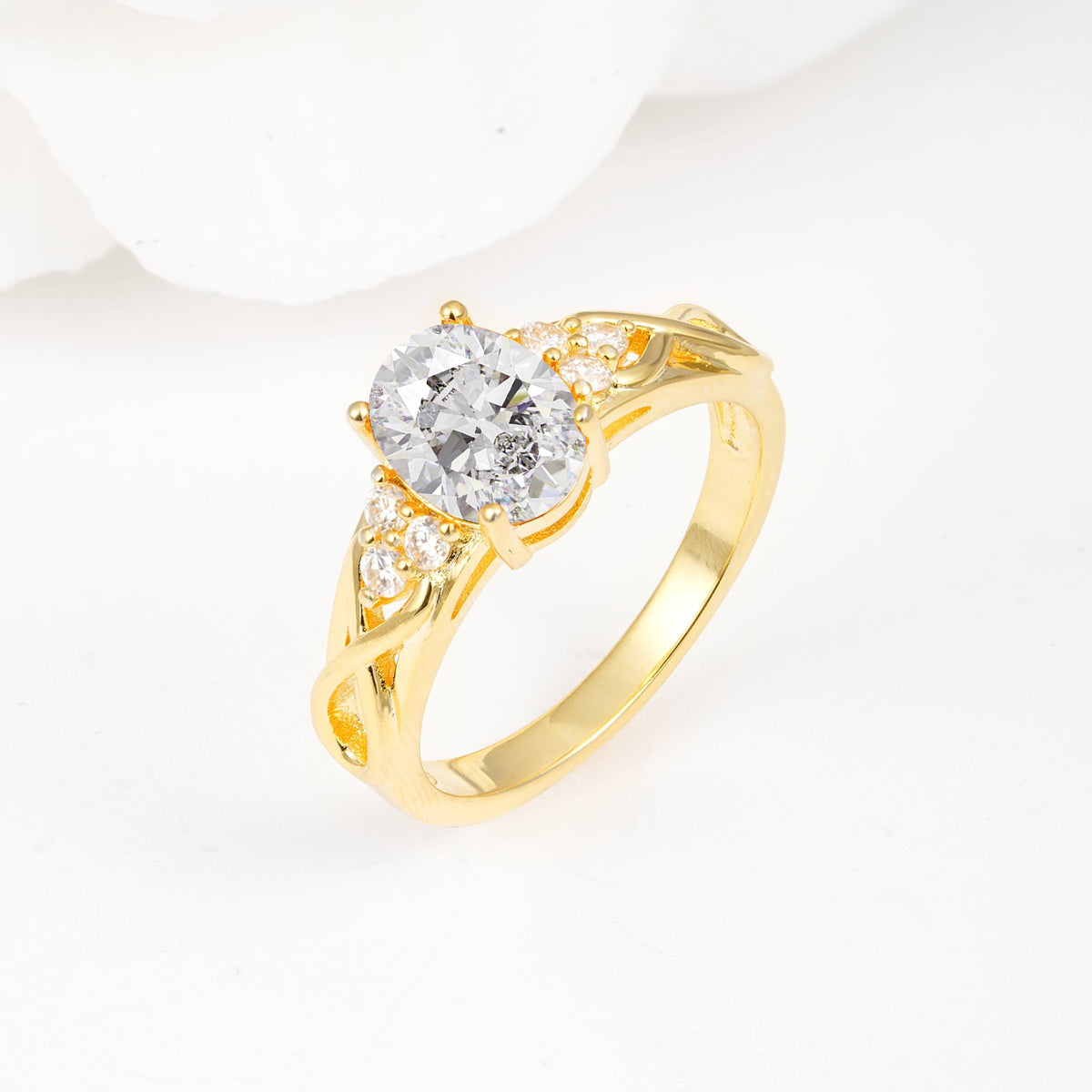 Oval Cut Moissanite Infinity Engagement Ring - Additional view