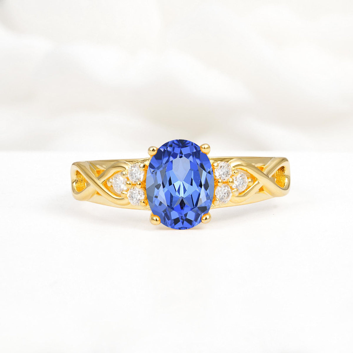Oval Cut Sapphire Infinity Engagement Ring - Additional view