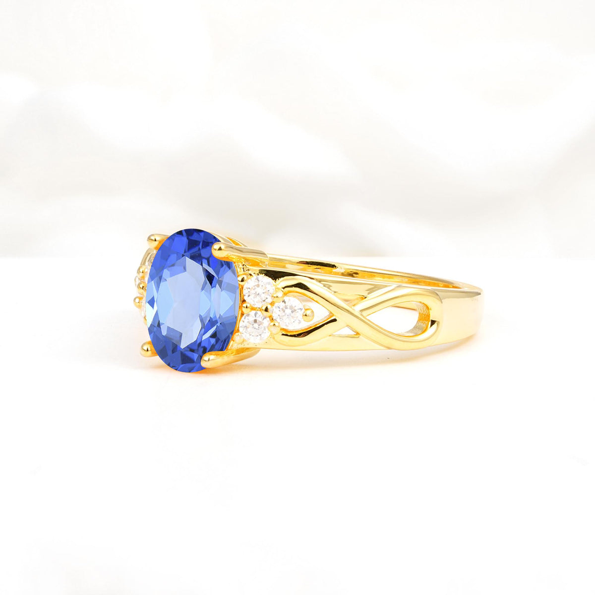 Oval Cut Sapphire Infinity Engagement Ring - Additional view