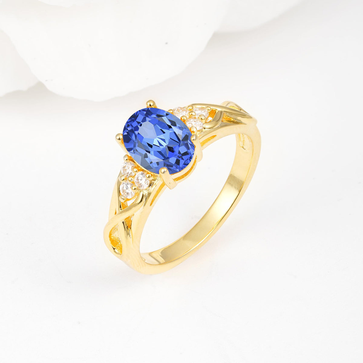 Oval Cut Sapphire Infinity Engagement Ring - Additional view