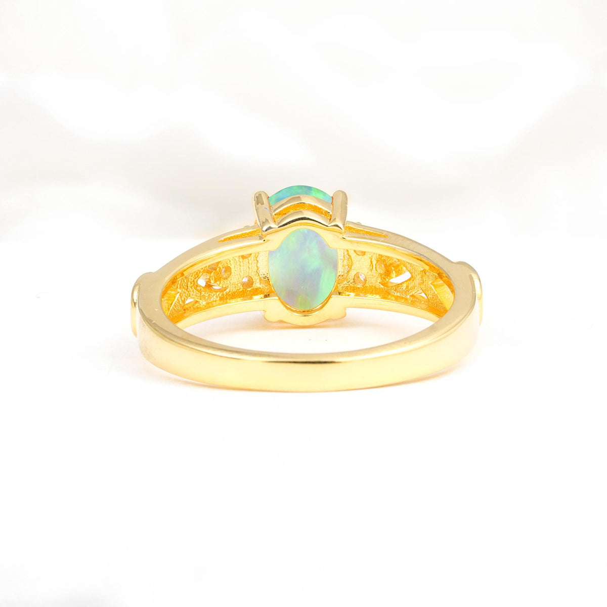 Oval Cut Fire Opal Infinity Engagement Ring - Additional view