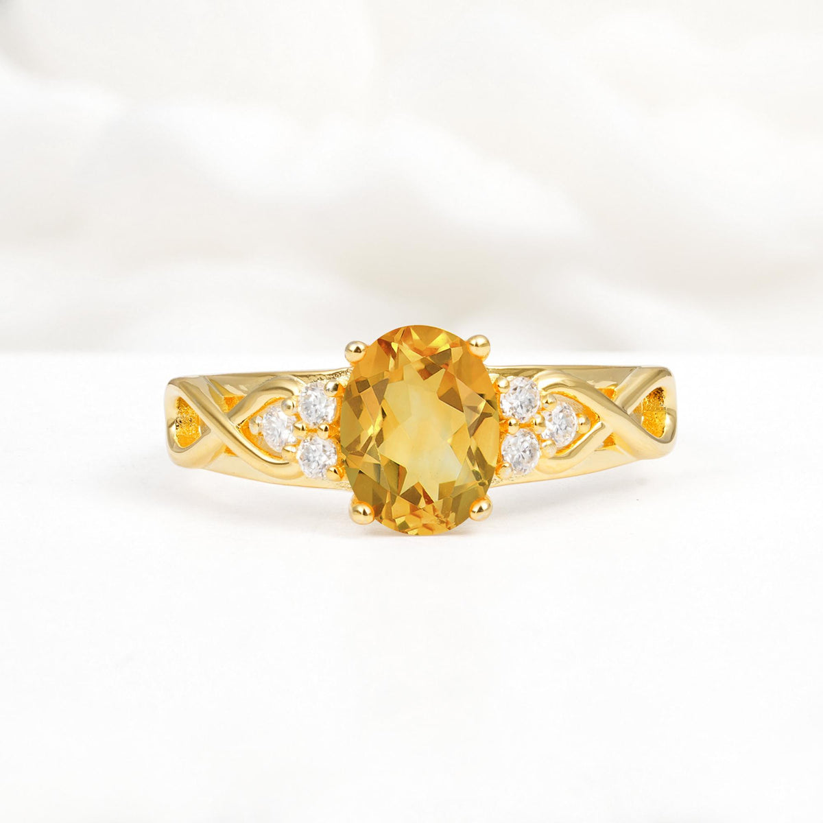 Oval Cut Citrine Infinity Engagement Ring - Additional view