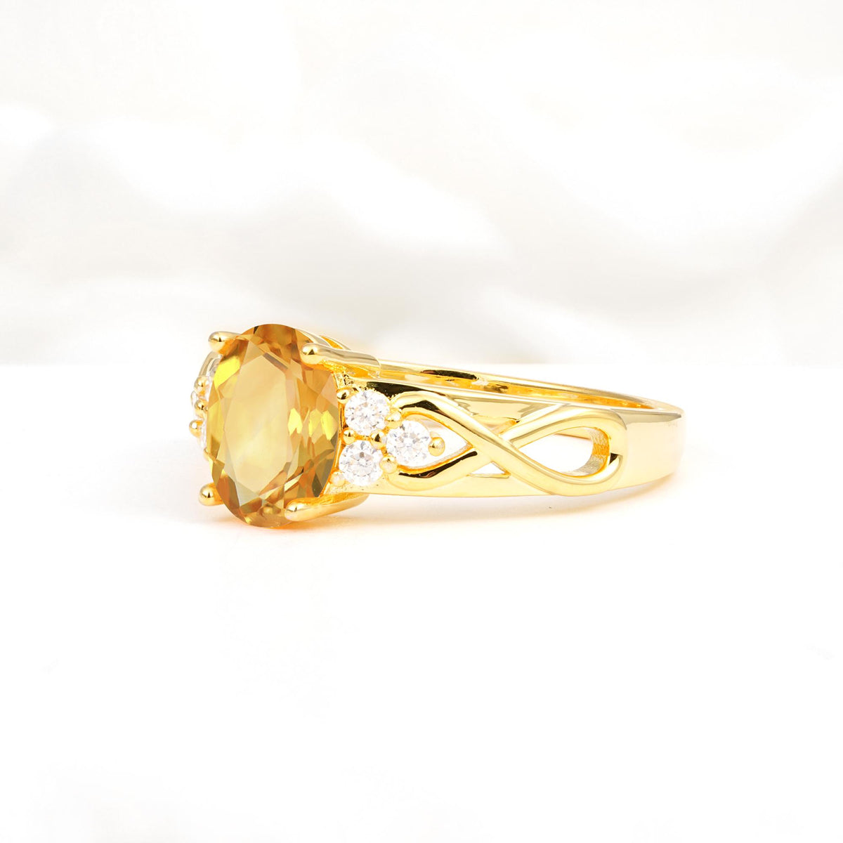 Oval Cut Citrine Infinity Engagement Ring - Additional view