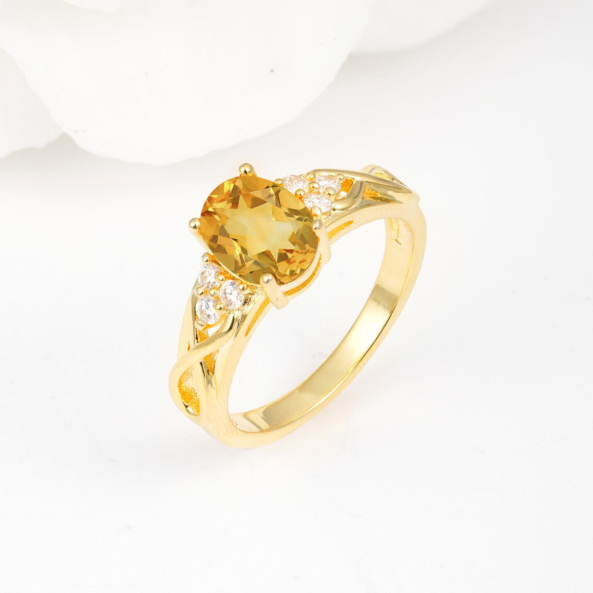 Oval Cut Citrine Infinity Engagement Ring - Additional view