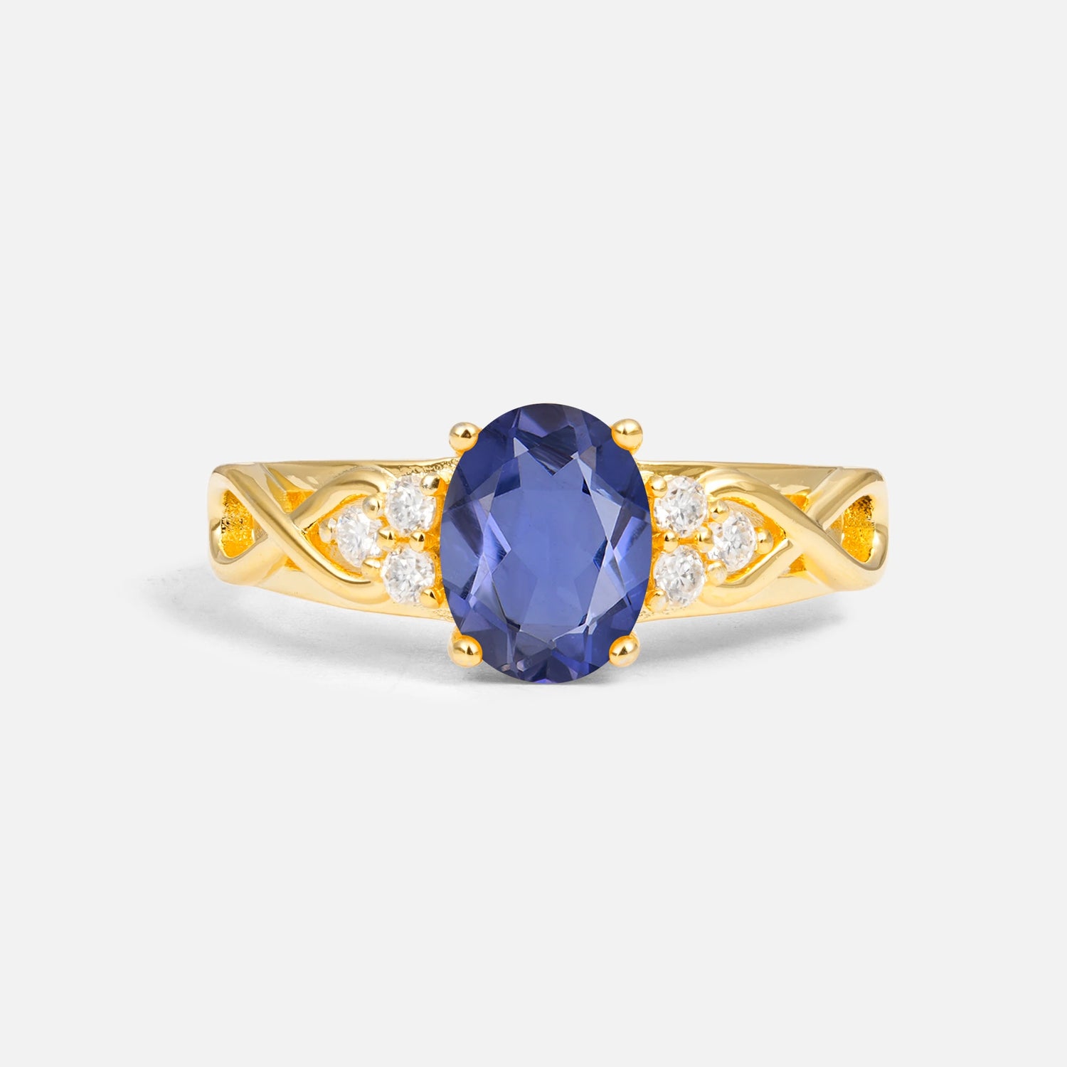 Oval Cut Tanzanite Infinity Engagement Ring