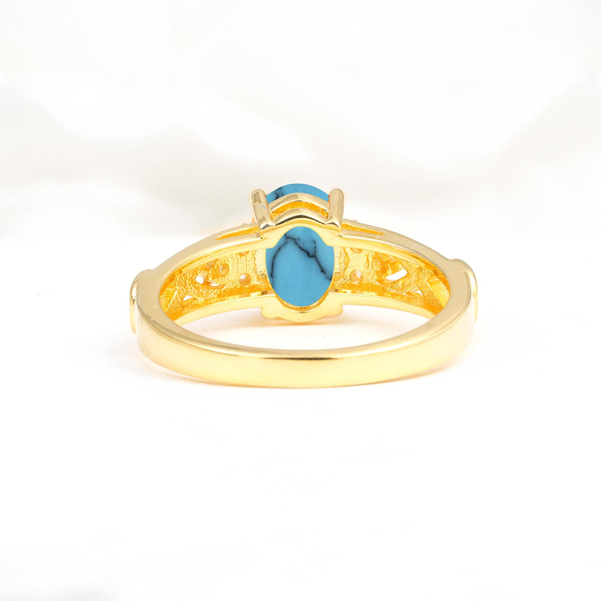 Oval Cut Turquoise Infinity Engagement Ring - Additional view