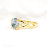 Oval Cut Moss Agate Infinity Engagement Ring - Additional view