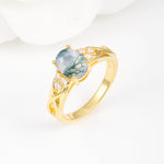 Oval Cut Moss Agate Infinity Engagement Ring - Additional view