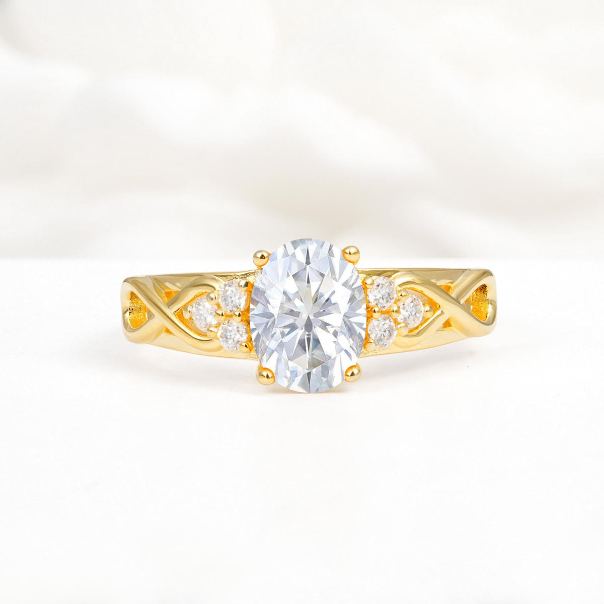 Oval Cut Lab Diamond Infinity Engagement Ring - Additional view