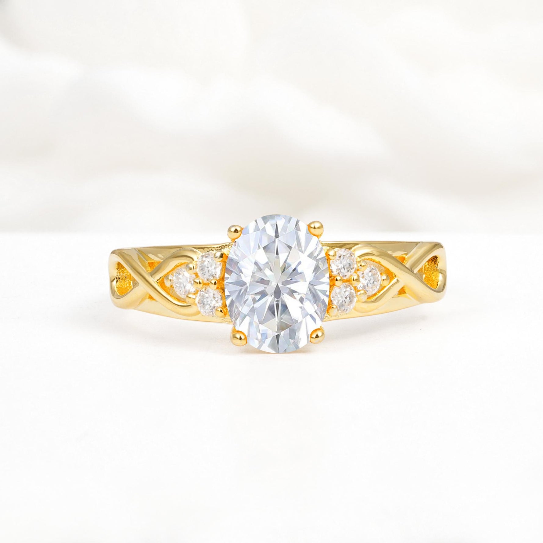 Oval Cut Lab Diamond Infinity Engagement Ring - Additional view