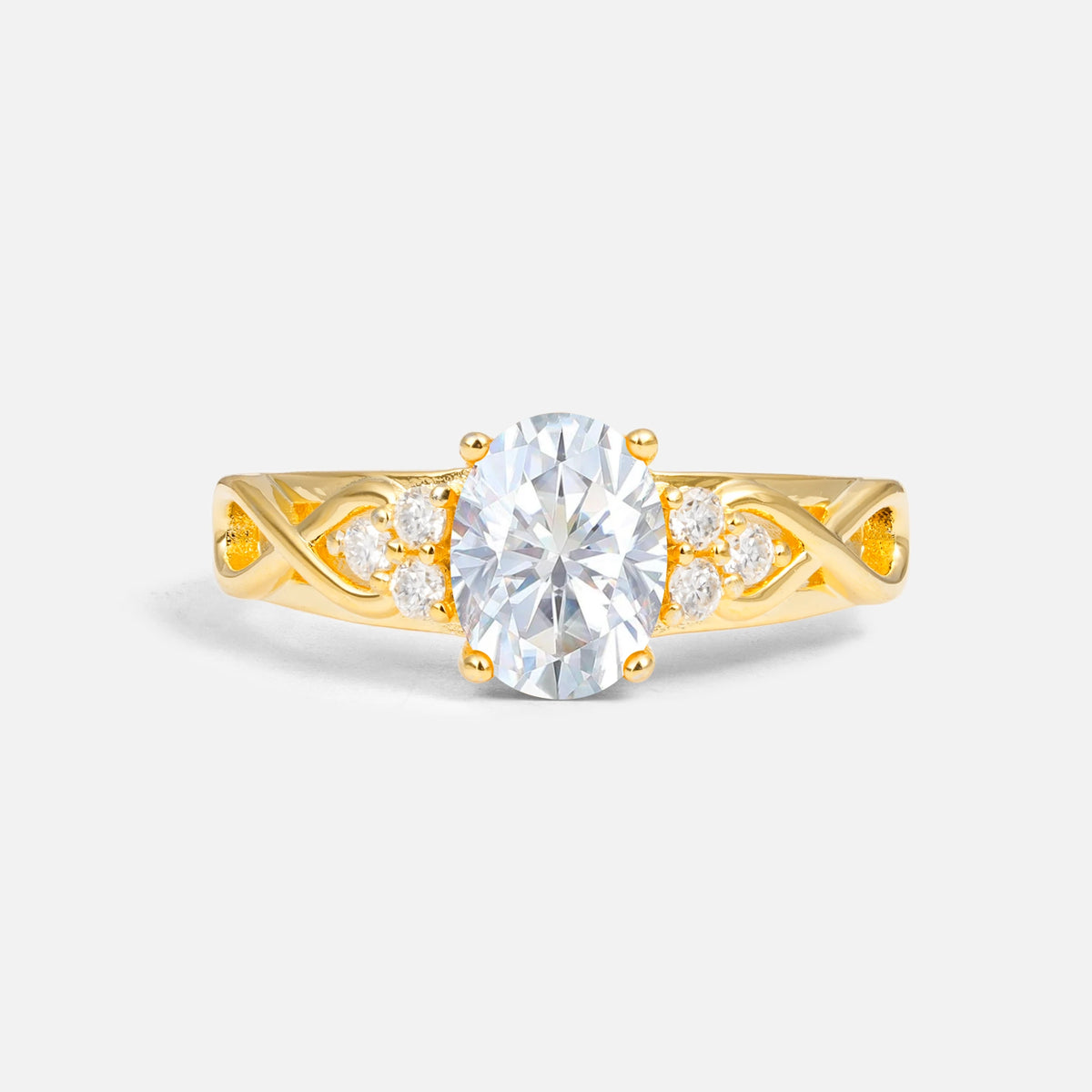 Oval Cut Lab-Grown Diamond Infinity Engagement Ring