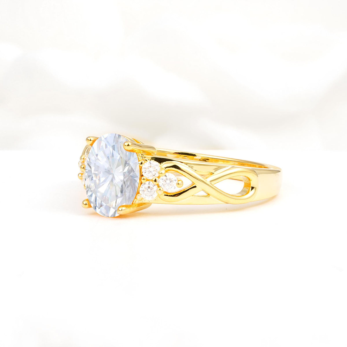 Oval Cut Lab Diamond Infinity Engagement Ring - Additional view