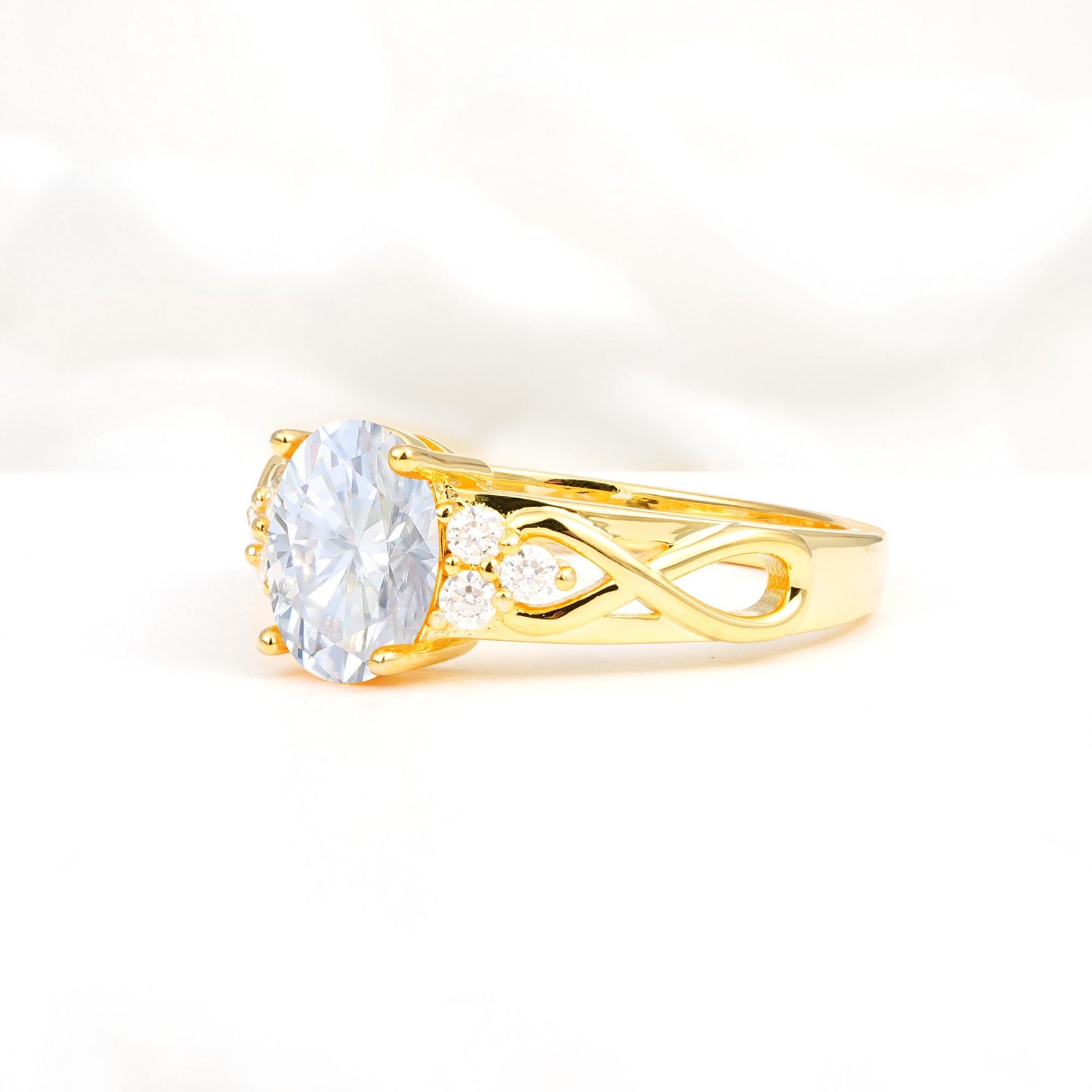 Oval Cut Lab Diamond Infinity Engagement Ring - Additional view