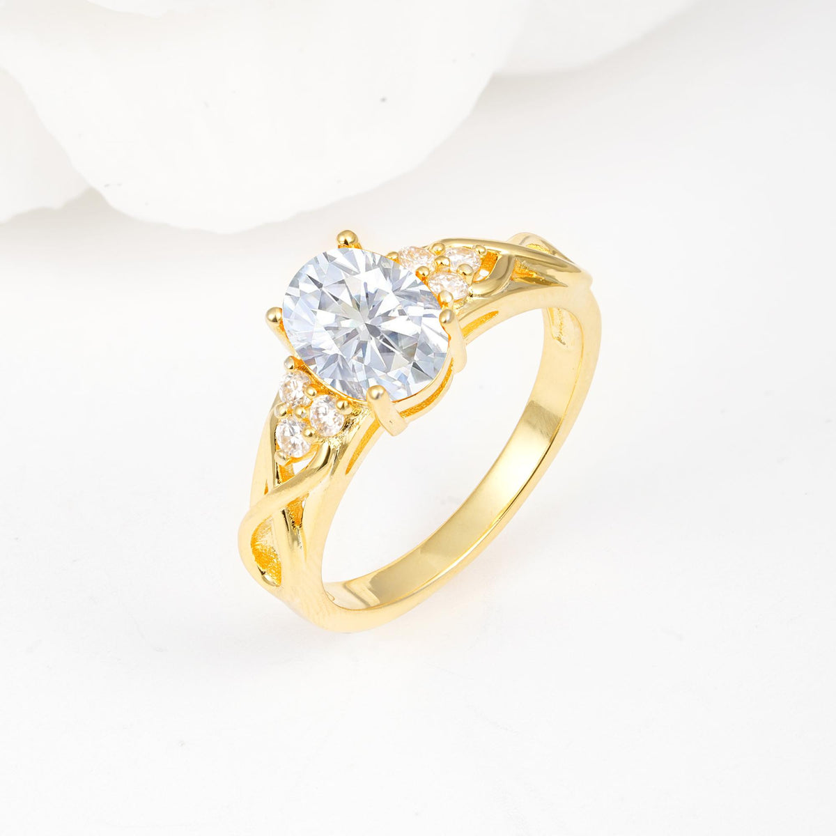 Oval Cut Lab Diamond Infinity Engagement Ring - Additional view