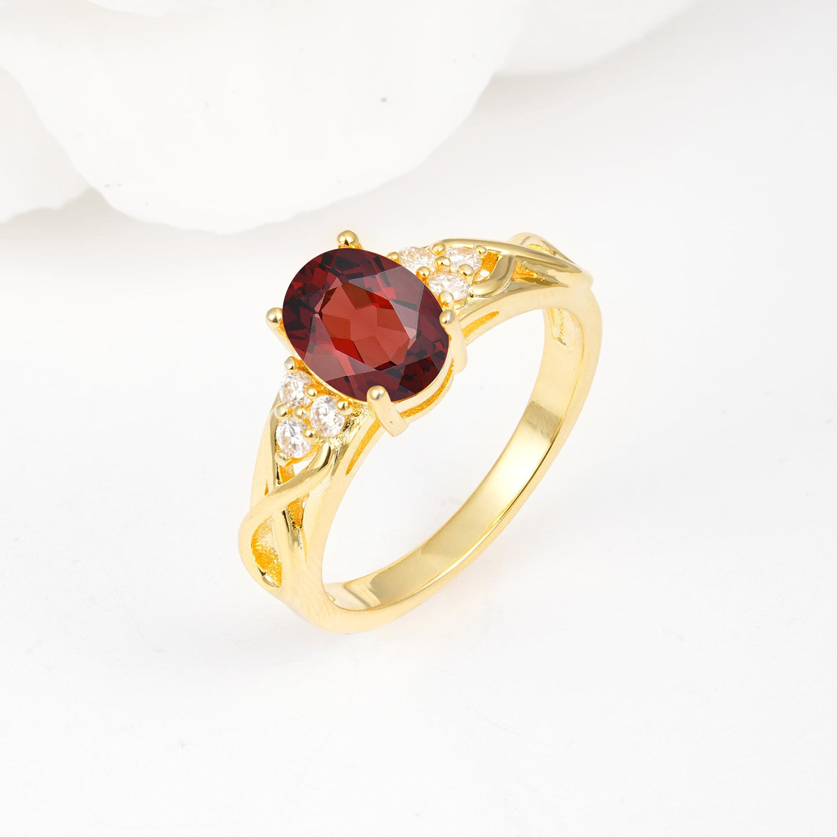Oval Cut Garnet Infinity Engagement Ring - Additional view
