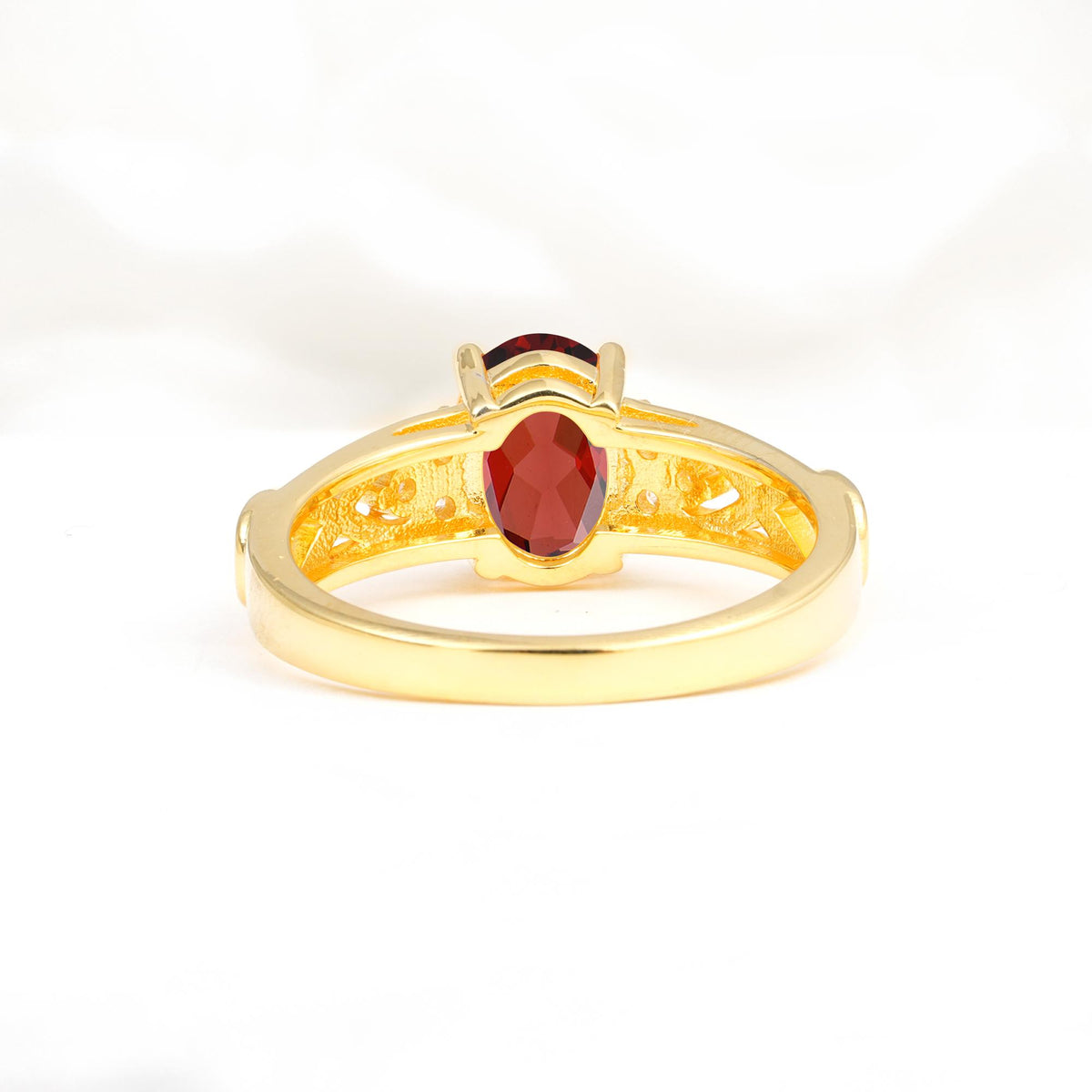 Oval Cut Garnet Infinity Engagement Ring - Additional view