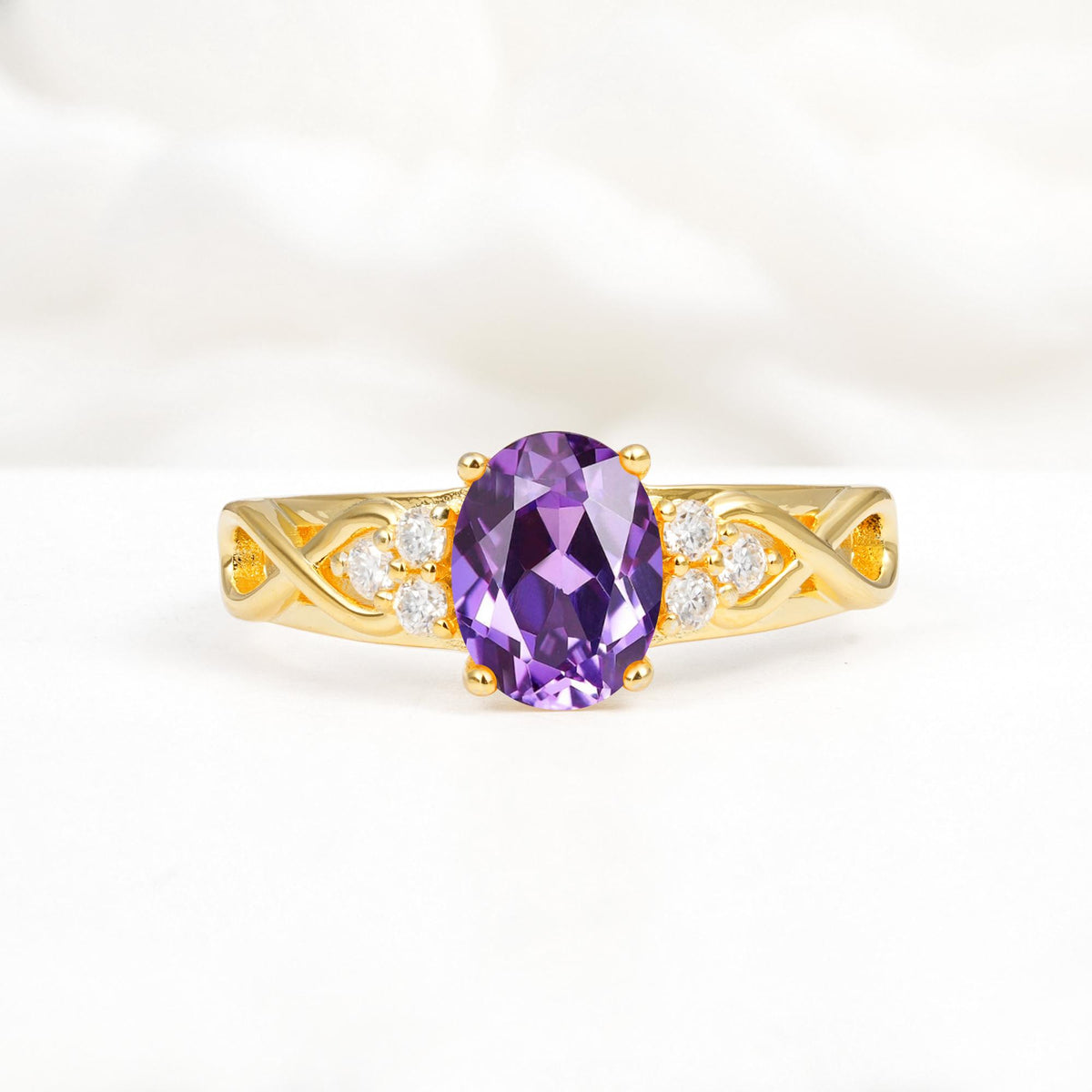 Oval Cut Amethyst Infinity Engagement Ring - Additional view