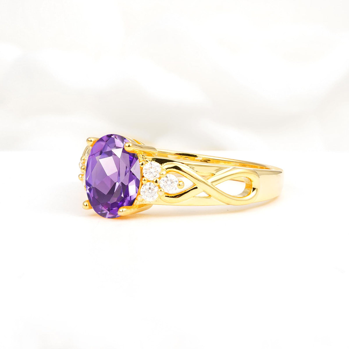 Oval Cut Amethyst Infinity Engagement Ring - Additional view