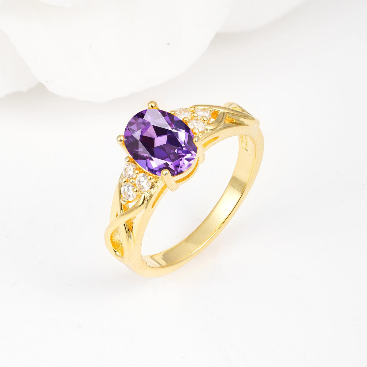 Oval Cut Amethyst Infinity Engagement Ring - Additional view