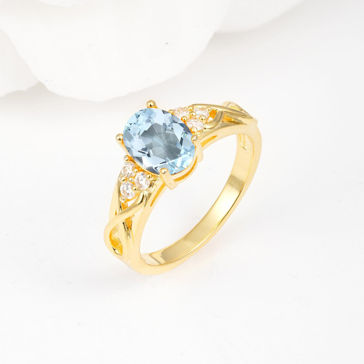 Oval Cut Aquamarine Infinity Engagement Ring - Additional view