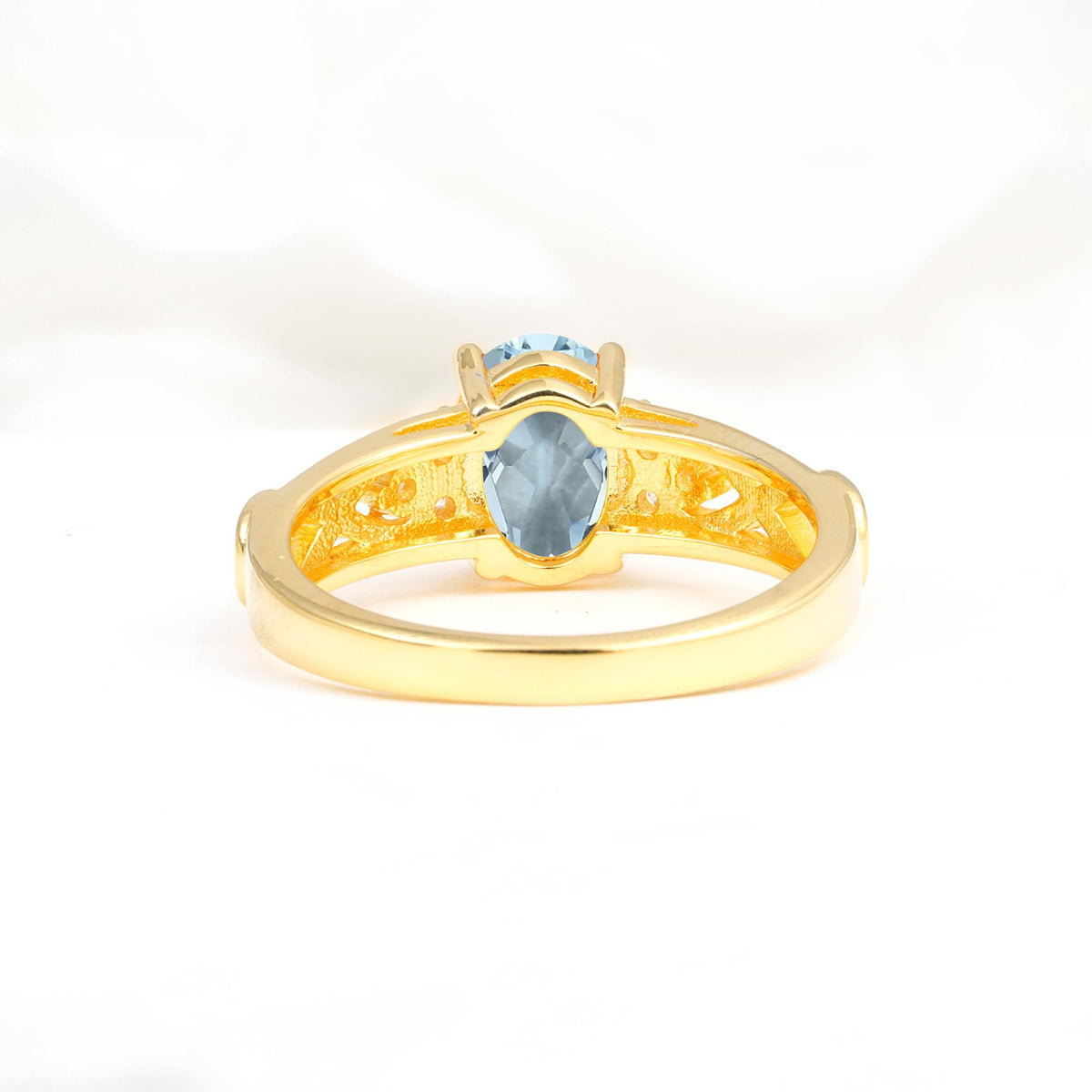 Oval Cut Aquamarine Infinity Engagement Ring - Additional view