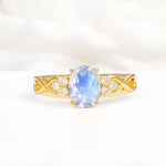 Oval Cut Moonstone Infinity Engagement Ring - Additional view