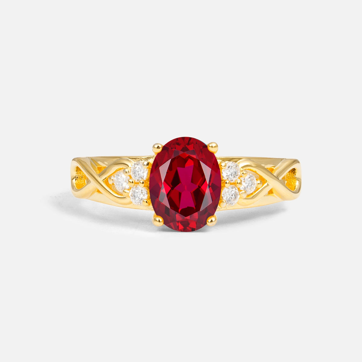 Oval Cut Ruby Infinity Engagement Ring