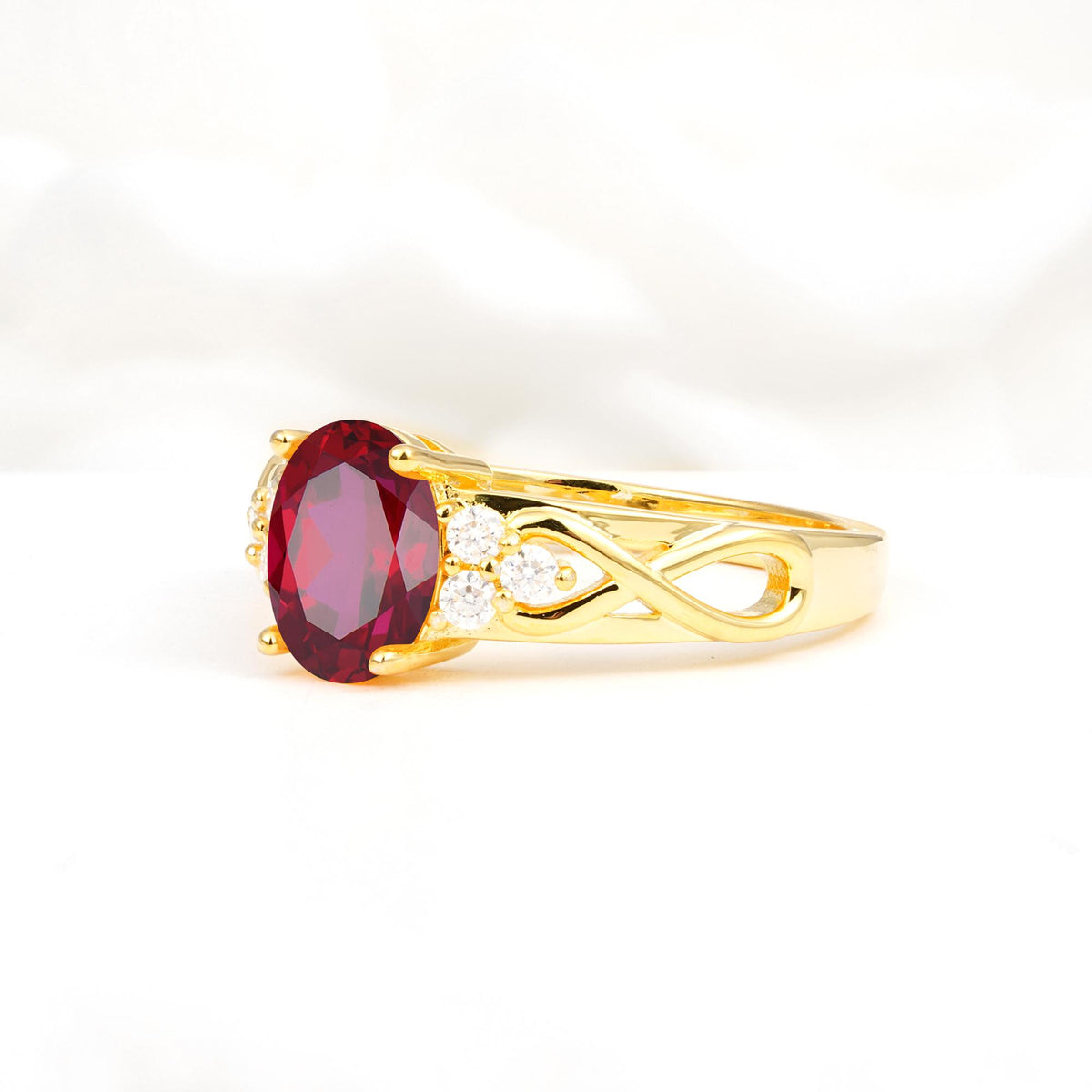 Oval Cut Ruby Infinity Engagement Ring - Additional view