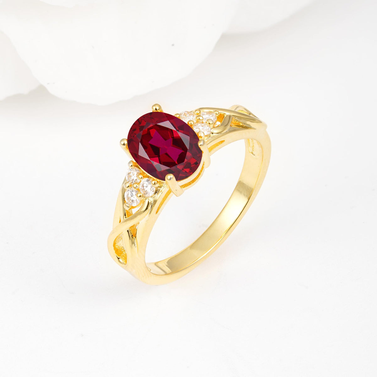 Oval Cut Ruby Infinity Engagement Ring - Additional view