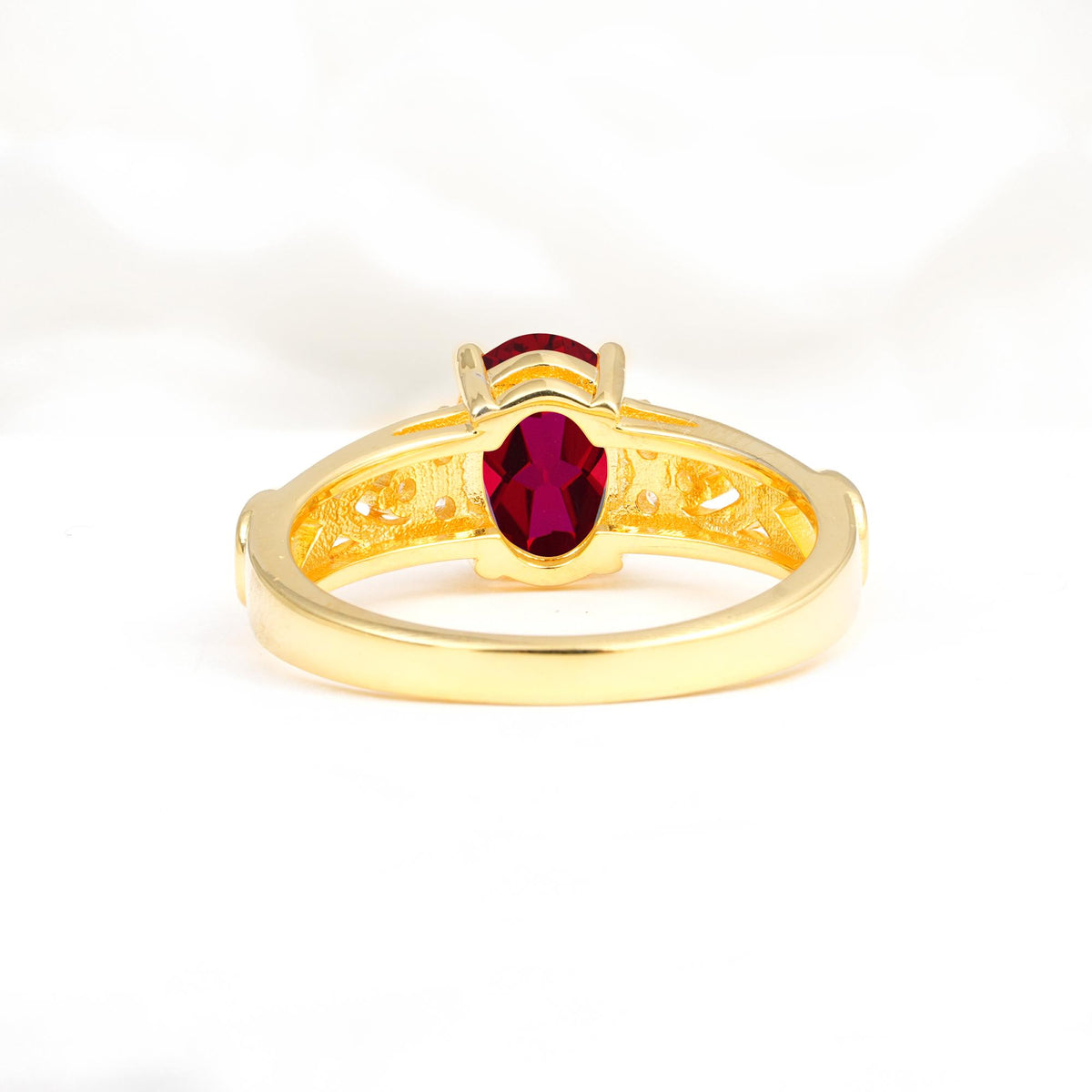 Oval Cut Ruby Infinity Engagement Ring - Additional view