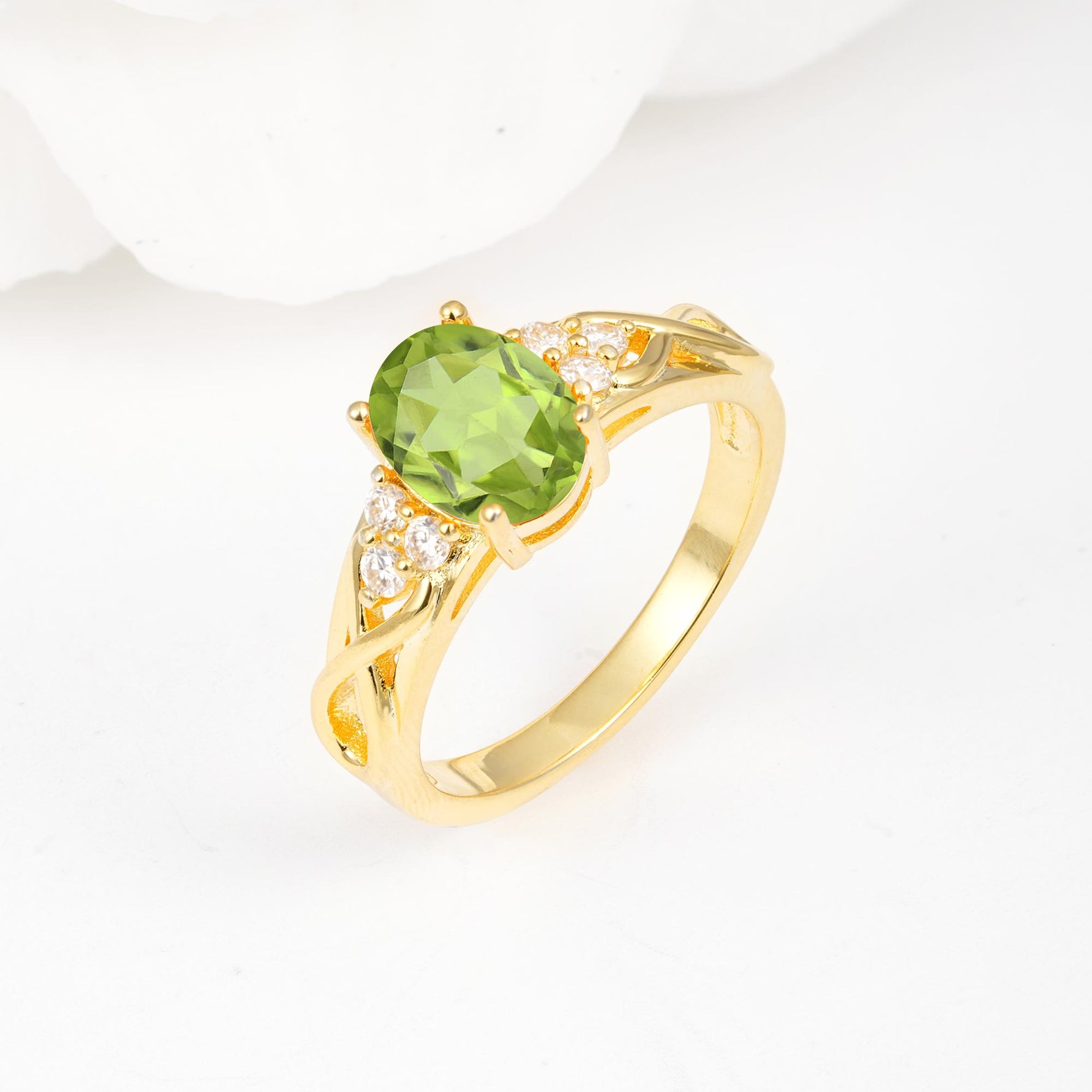 Oval Cut Peridot Infinity Engagement Ring - Additional view