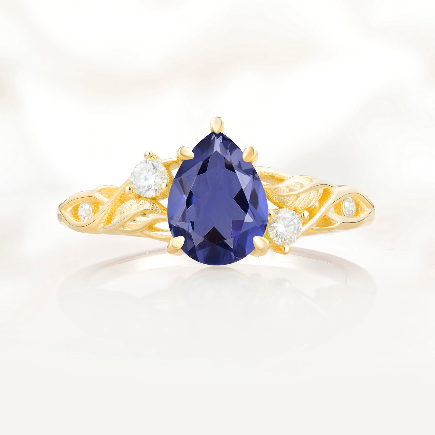 Nature Inspired Pear Cut Tanzanite Promise Ring for Women
