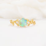 SR17002 Fire Opal Ring - Yellow-Gold