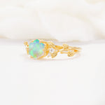 SR17002 Fire Opal Ring - White-Gold
