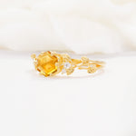 SR17002 Citrine Ring - White-Gold