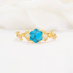 SR17002 Turquoise Ring - Yellow-Gold