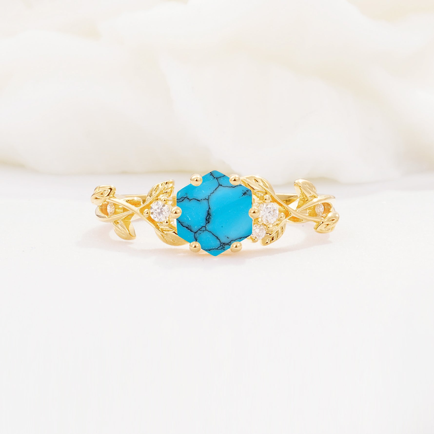 SR17002 Turquoise Ring - Yellow-Gold