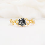 SR17002 Black Rutilated Quartz Ring - Yellow-Gold