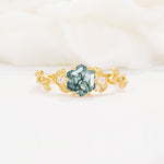 SR17002 Moss Agate Ring - Yellow-Gold