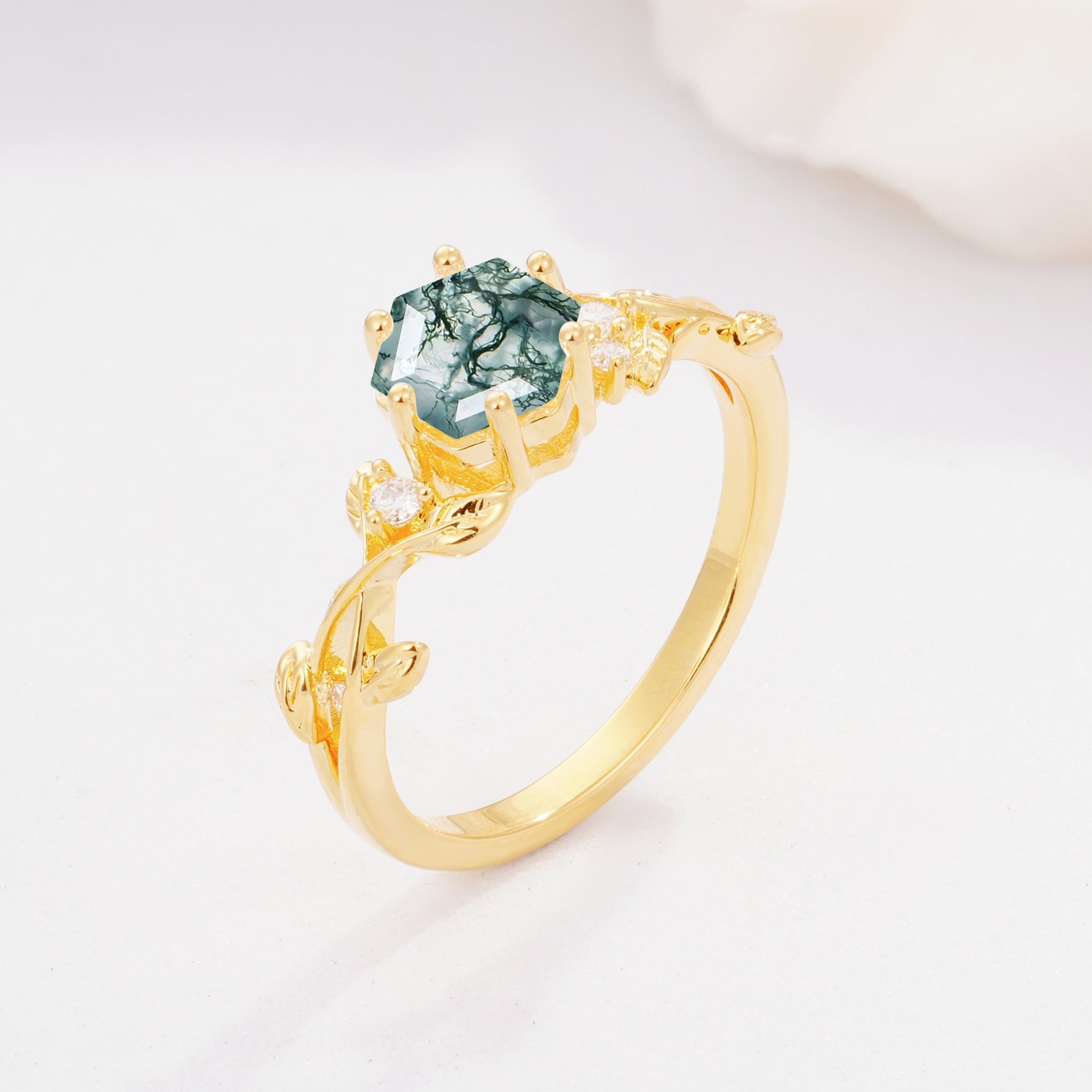 SR17002 Moss Agate Ring - Additional view