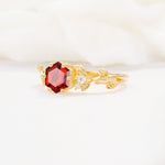SR17002 Garnet Ring - White-Gold