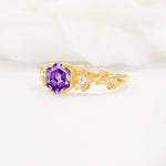 SR17002 Amethyst Ring - White-Gold