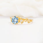 SR17002 Aquamarine Ring - White-Gold