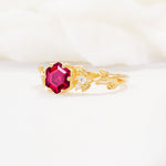 SR17002 Ruby Ring - White-Gold