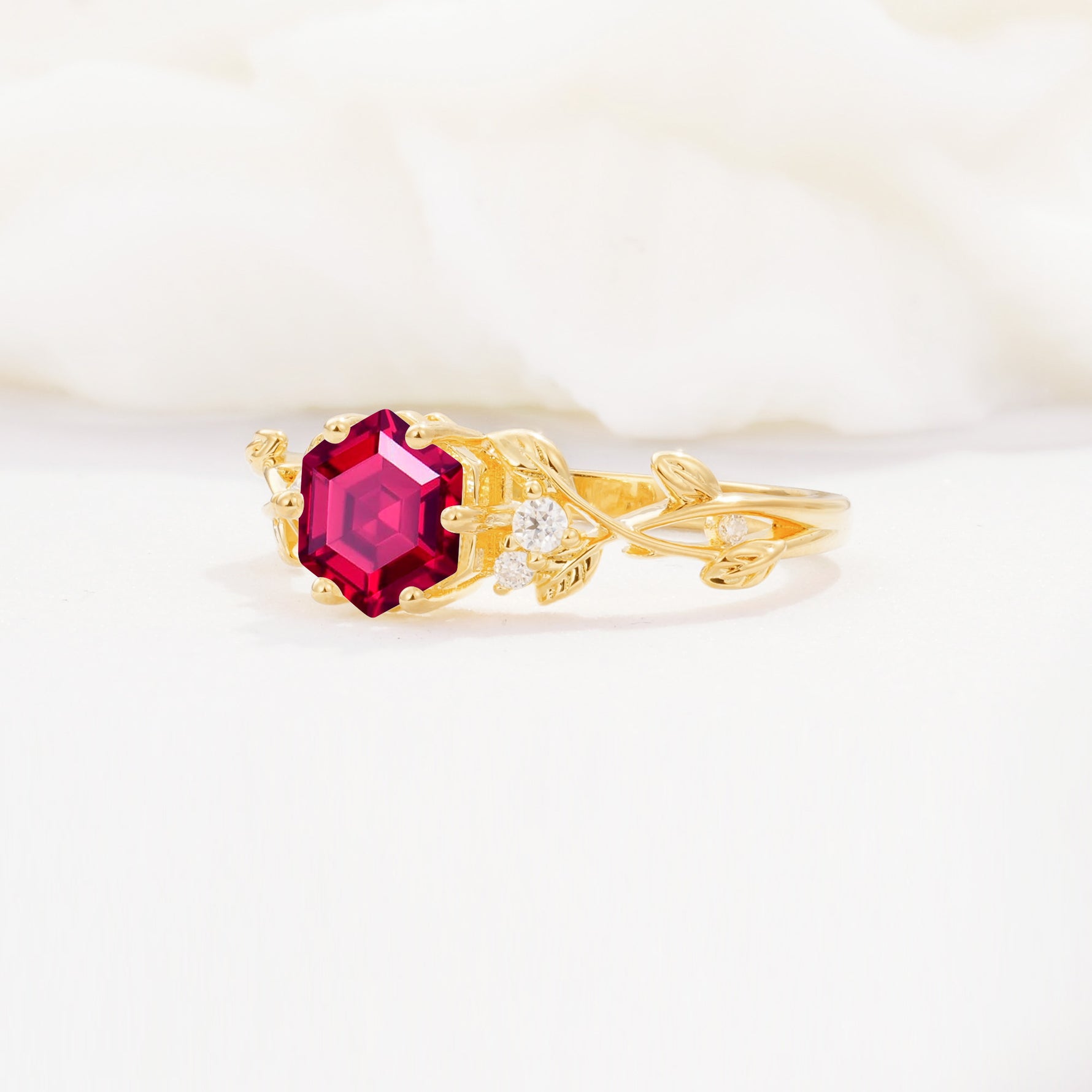 SR17002 Ruby Ring - White-Gold