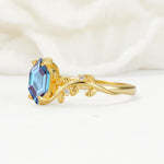 Nature-Inspired Hexagon Cut Alexandrite Engagement Ring with Vine Accents - Additional view